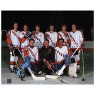 Andy Moog Signed Campbell Conference 1985 Oilers All Stars Save 11x14 Photo