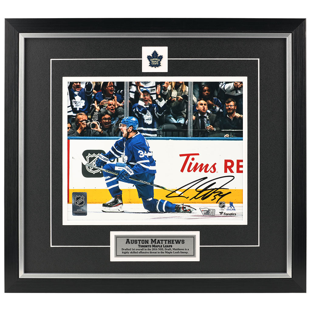 Auston Matthews Signed Toronto Maple Leafs - Blue Celebration - 8x10 Photo