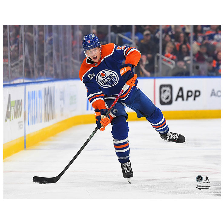 Connor Murphy Edmonton Oilers Autographed Home Action Firing The Puck 8x10 Photo
