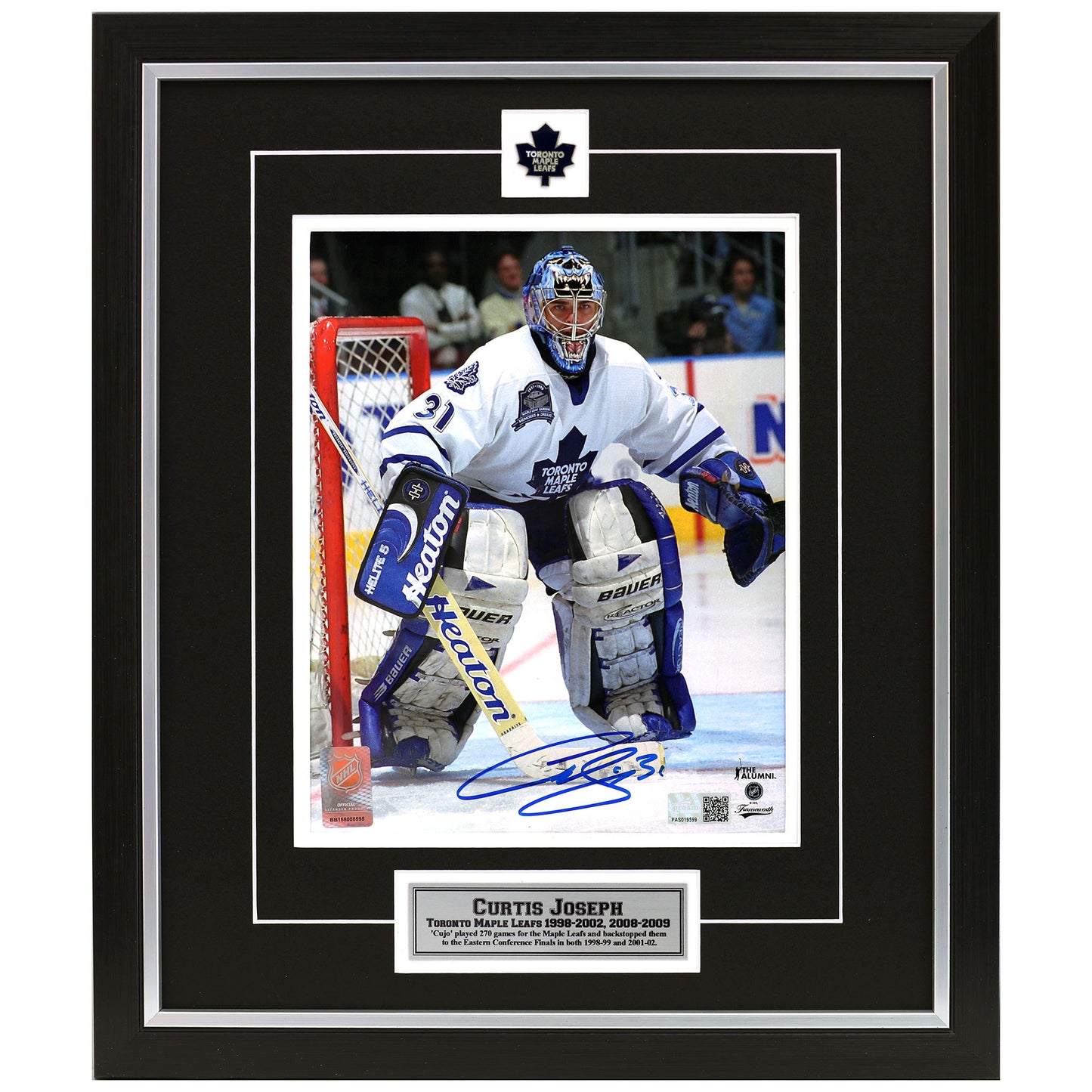 Curtis Joseph Signed Toronto Maple Leafs Watching The Play 8x10 Photo