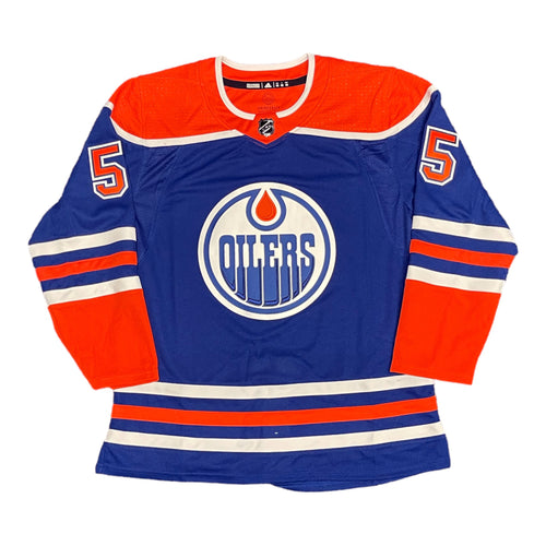 Dylan Holloway Signed Edmonton Oilers adidas Home Blue Pro Jersey