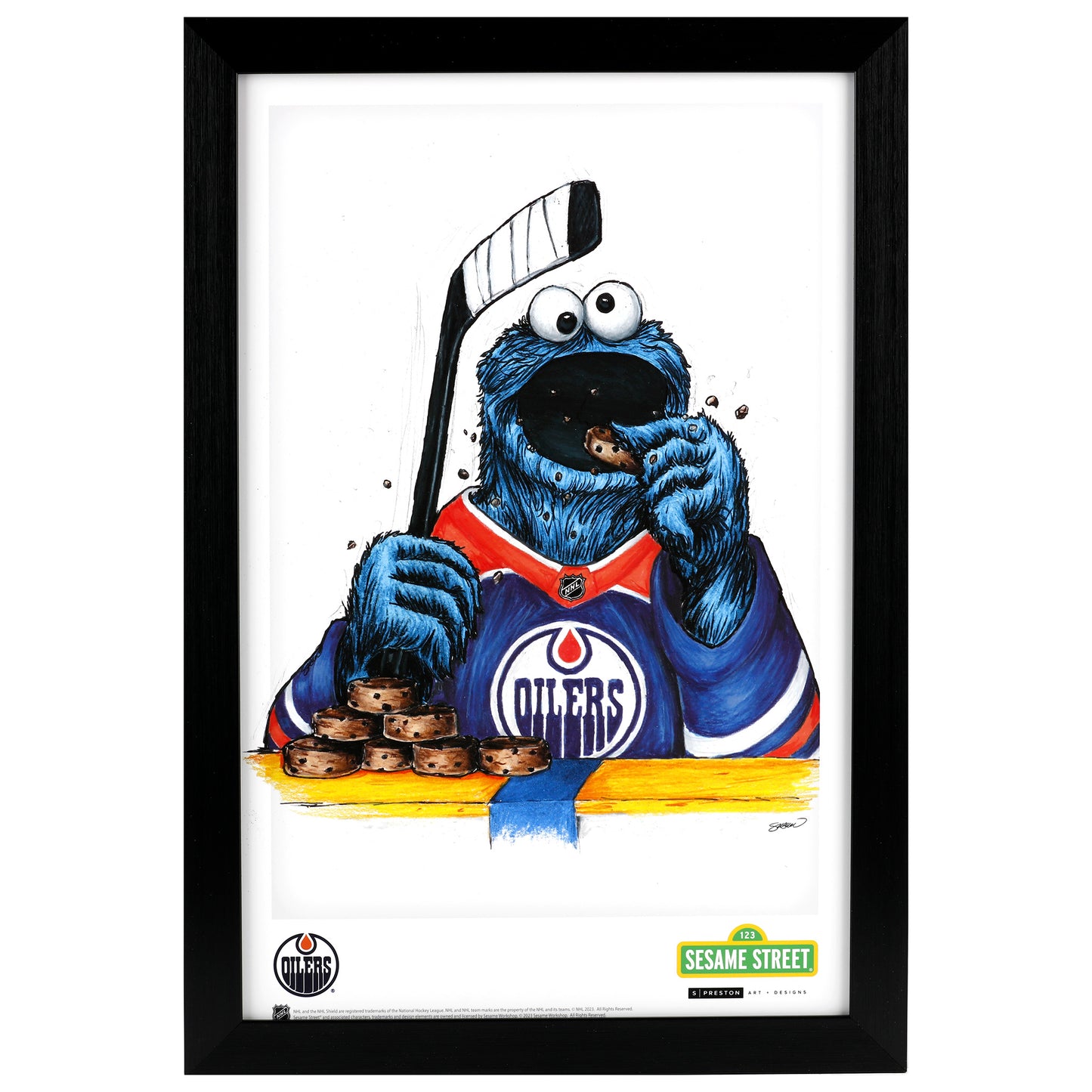 Edmonton Oilers Cookie Monster 11x17 Poster Print