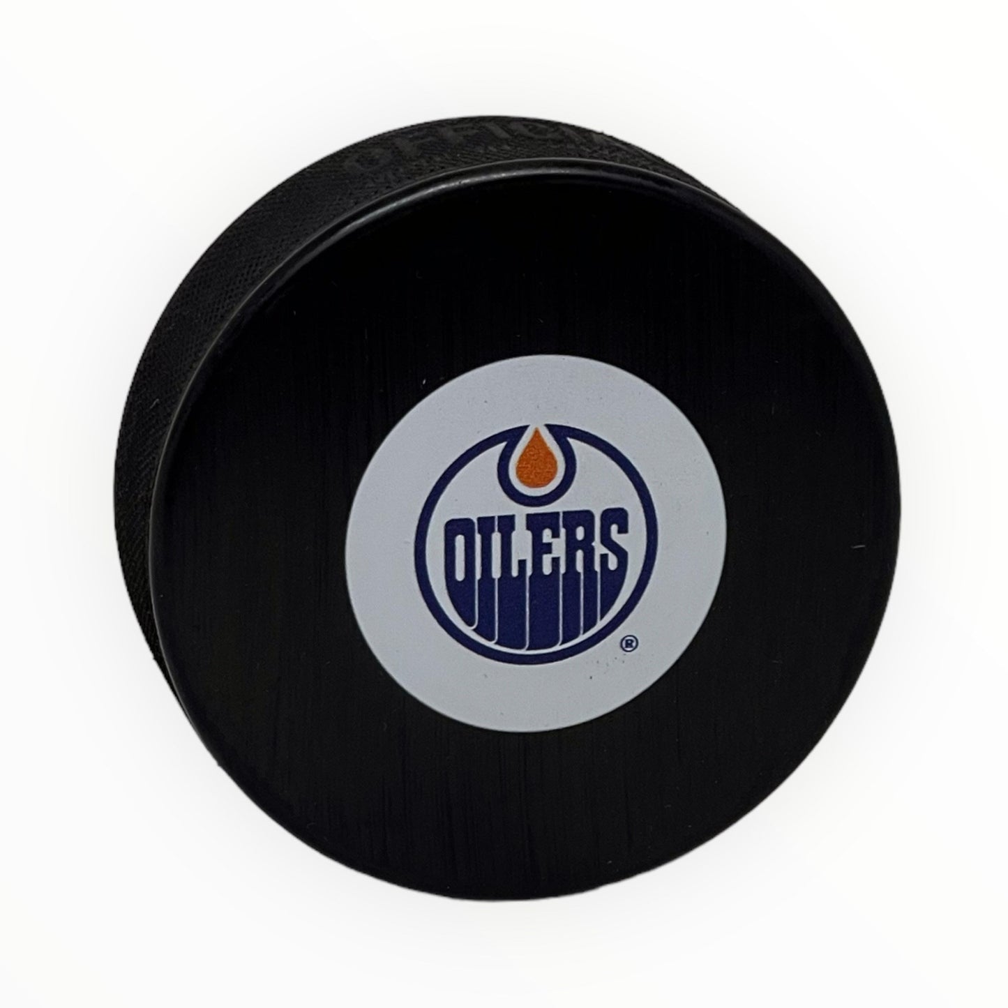 Andy Moog Edmonton Oilers Mid Size Logo Autographed Puck