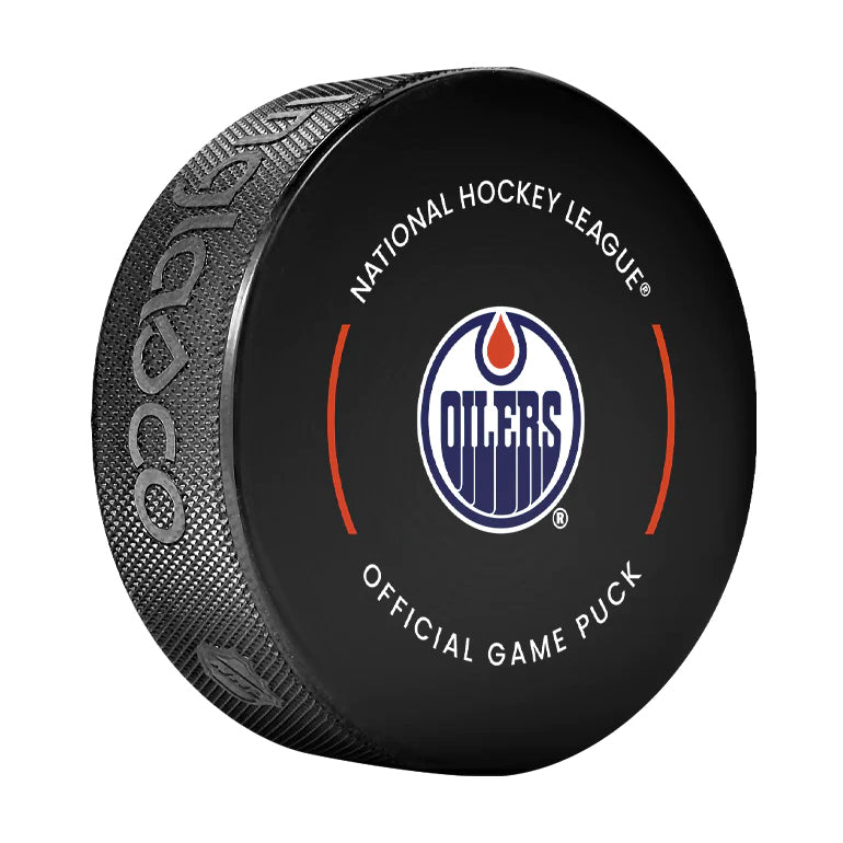 Colton Dach Edmonton Oilers Autographed Game Puck