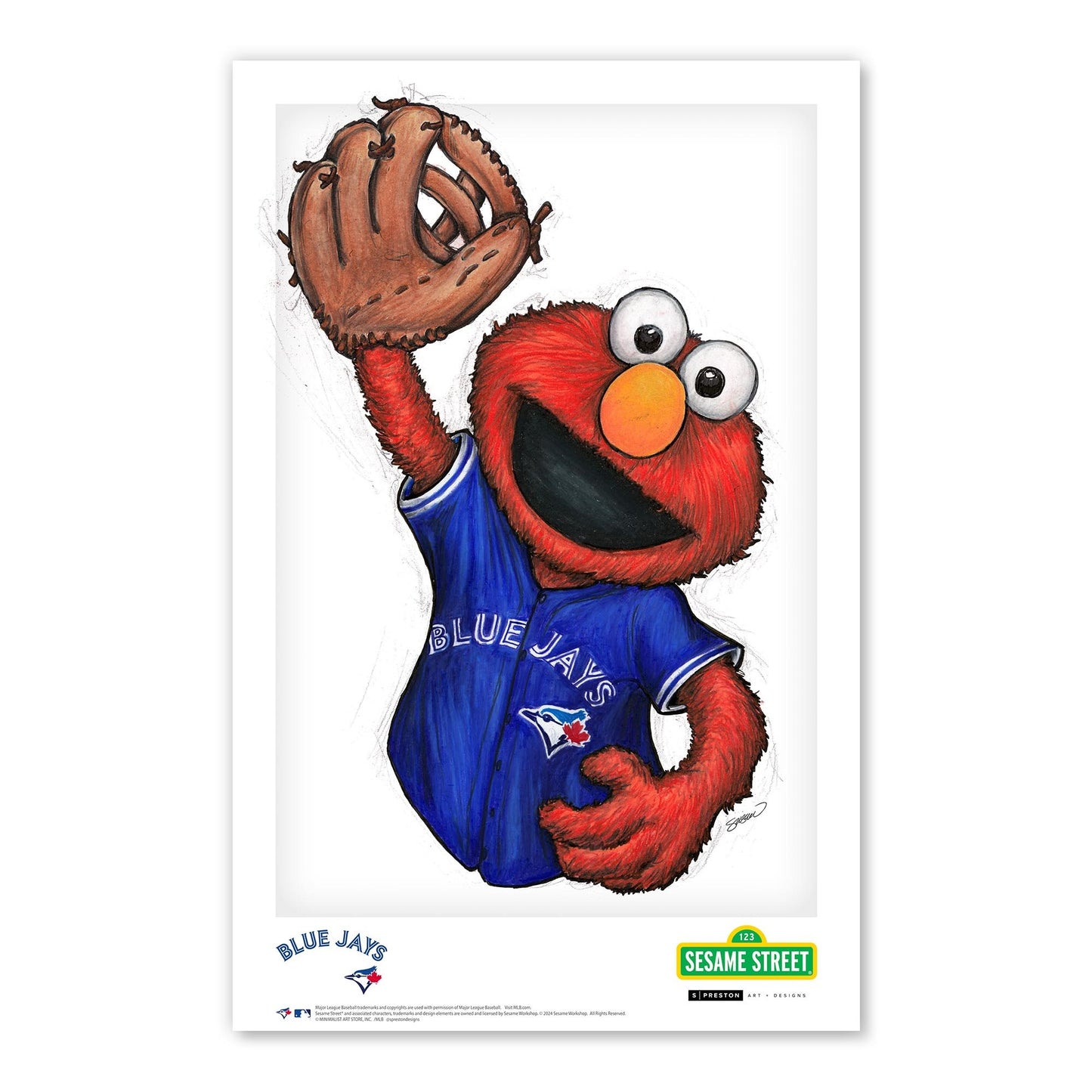Toronto Blue Jays Elmo 11x17 Poster Print Framed