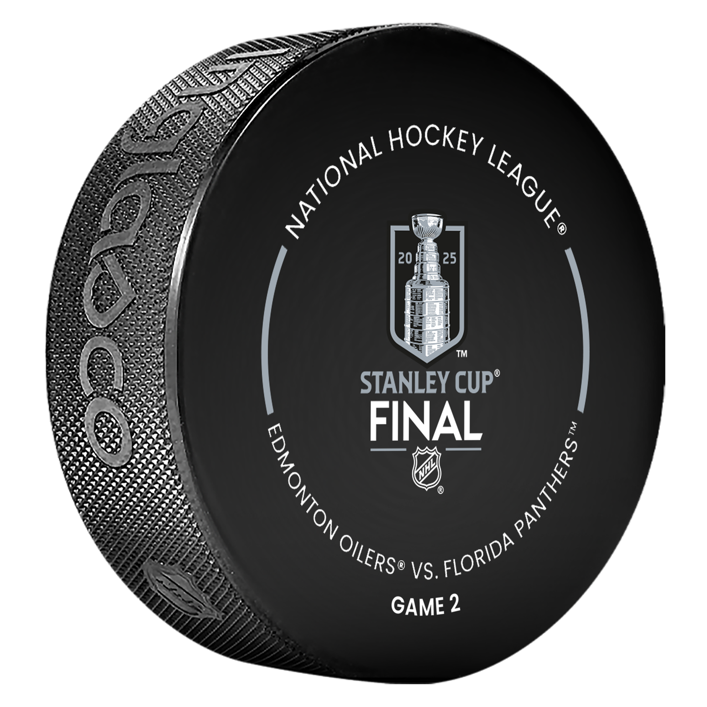Game 2 Edmonton Oilers vs Florida Panthers 2025 Stanley Cup Final NHL Game Puck