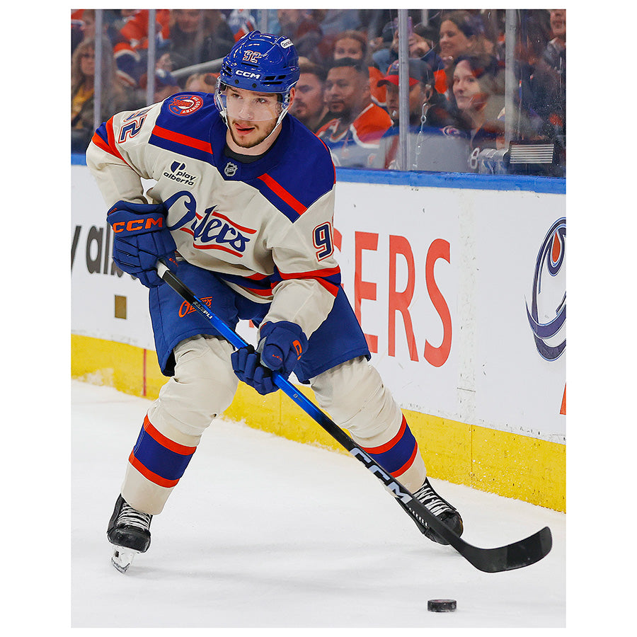 Vasily Podkolzin Edmonton Oilers Autographed Third Action 8x10 Photo