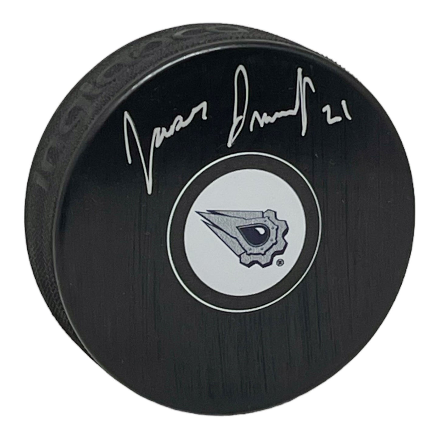 Jason Smith Signed Edmonton Oilers Puck McFarlane Logo
