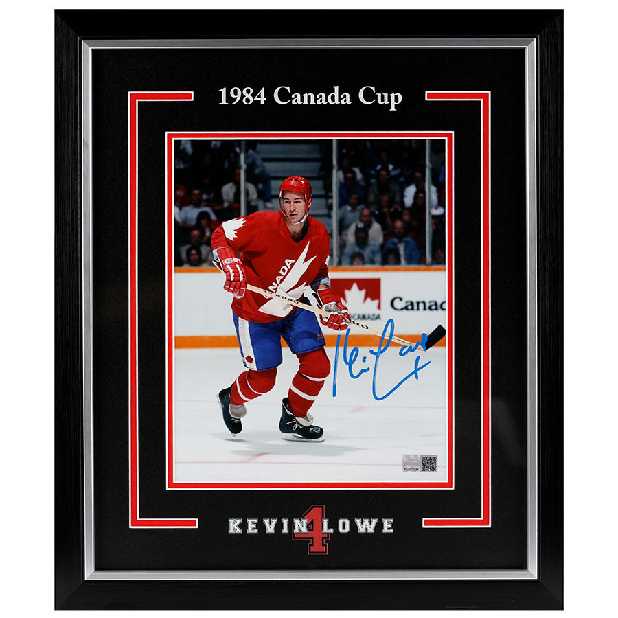 Kevin Lowe Team Canada Signed "Canada Cup Action" 8x10 Photo
