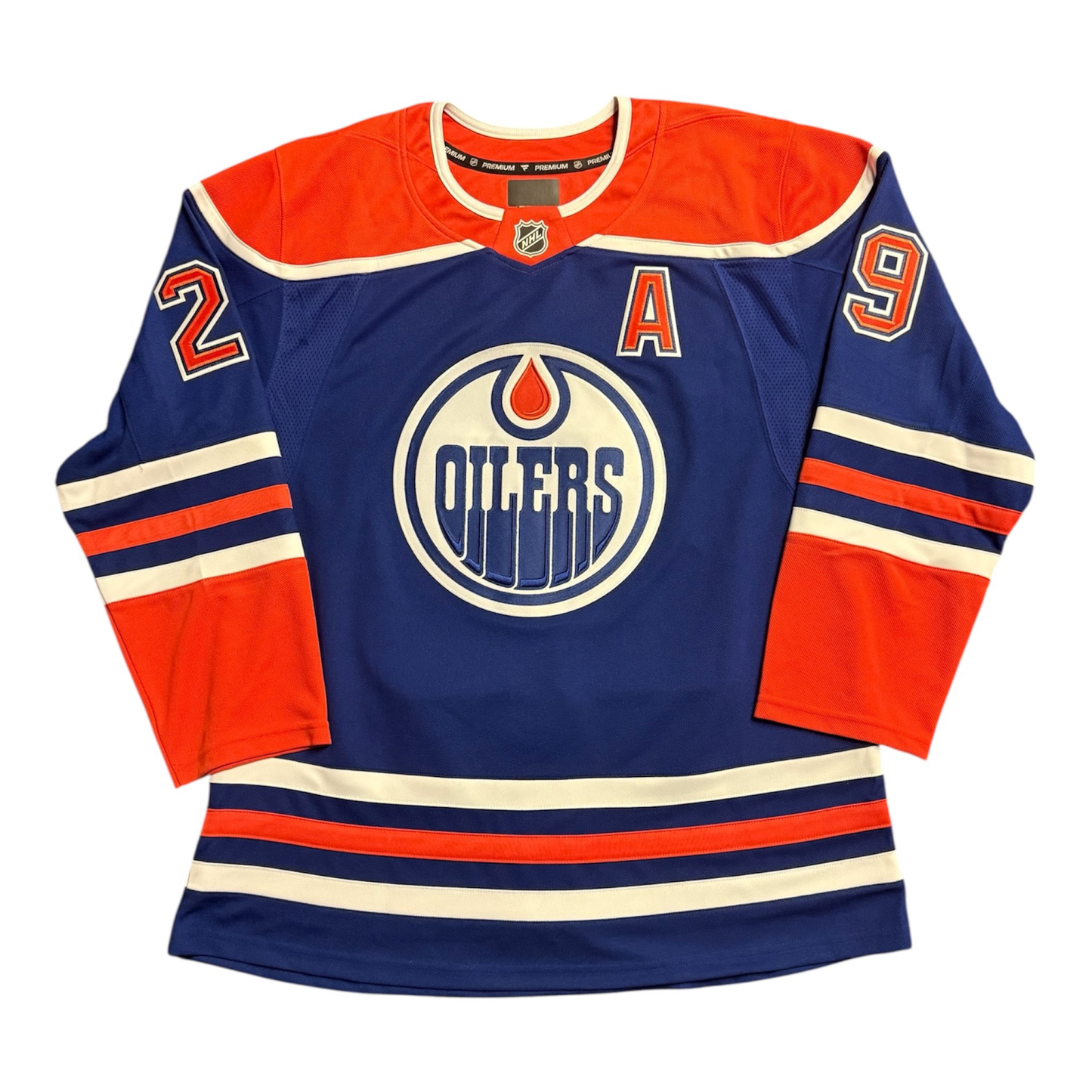 Leon Draisaitl Signed Edmonton Oilers Home Royal Fanatics Premium Jersey
