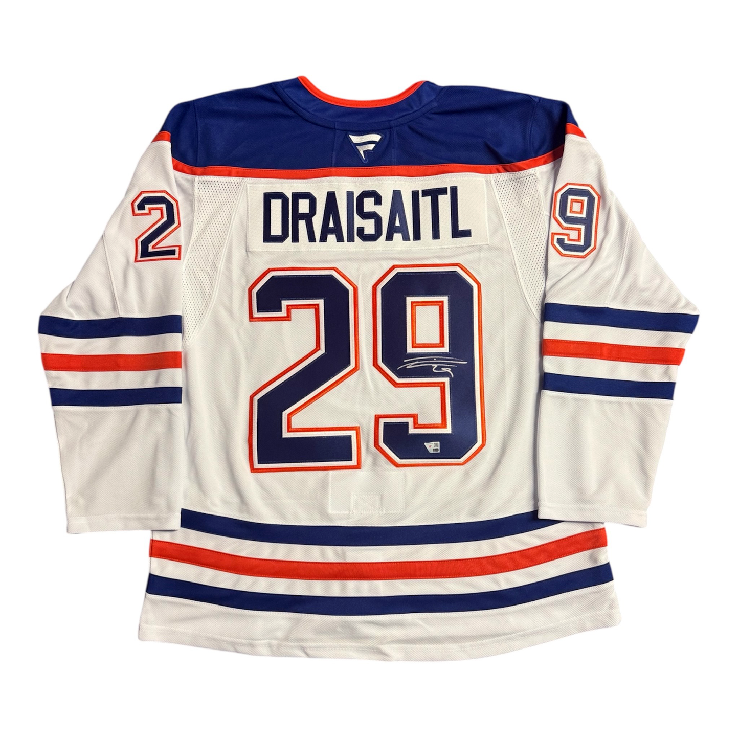 Leon Draisaitl Signed Edmonton Oilers Road White Fanatics Premium Jersey