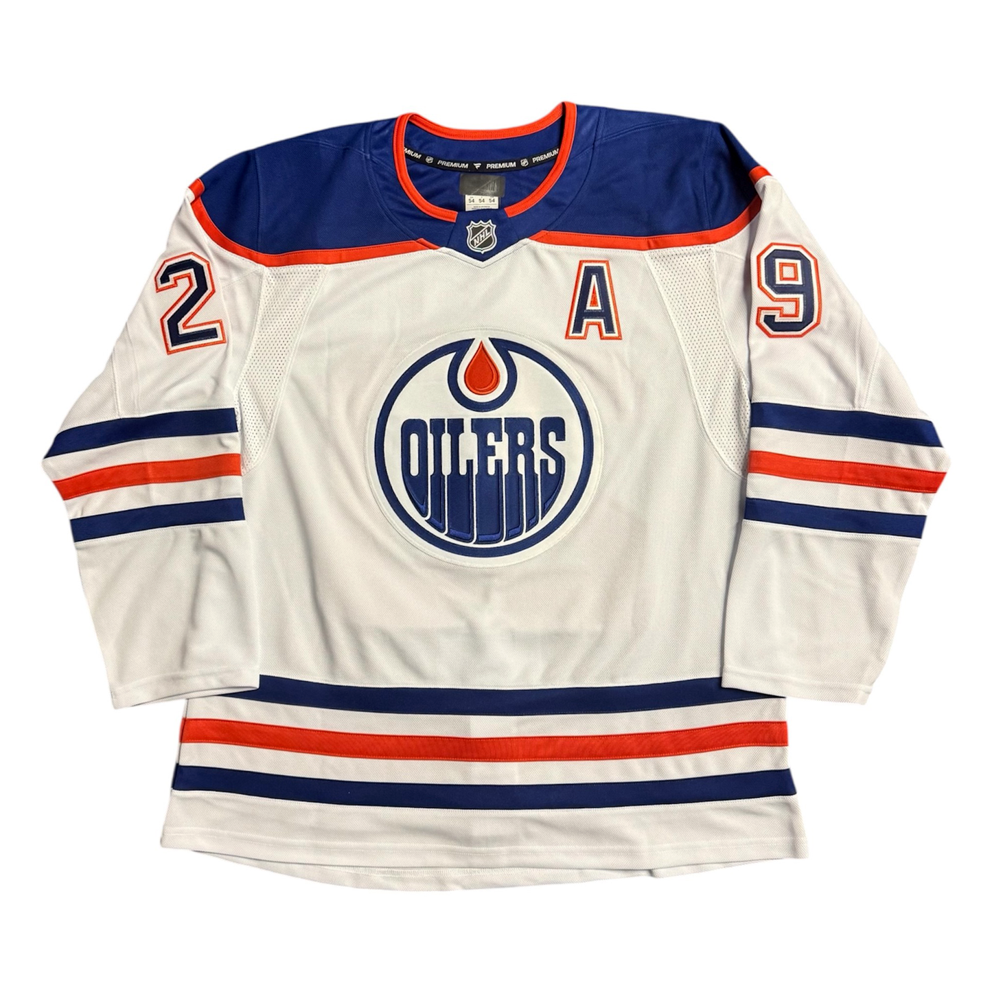 Leon Draisaitl Signed Edmonton Oilers Road White Fanatics Premium Jersey