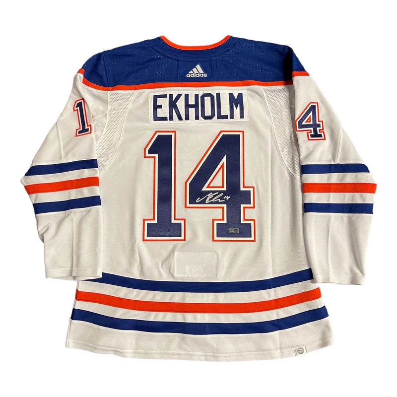 Mattias Ekholm Signed Edmonton Oilers adidas Road White Pro Jersey