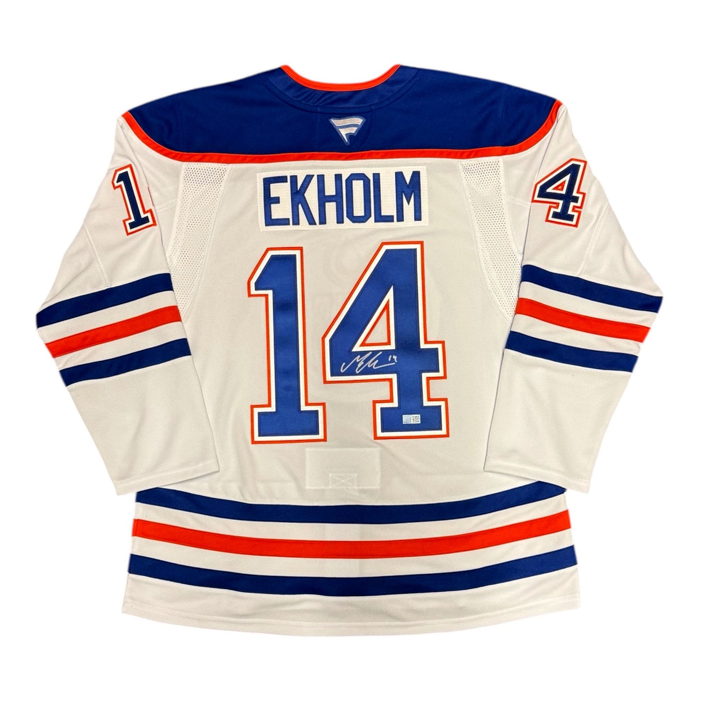 Mattias Ekholm Signed Edmonton Oilers Fanatics Road White Premium Jersey