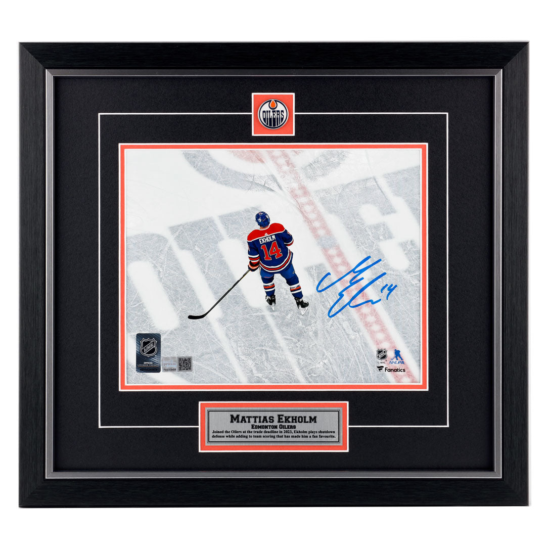 Mattias Ekholm Signed Edmonton Oilers - Home Action Overhead - 8x10 Photo