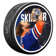 Stuart Skinner Edmonton Oilers Centerfold Textured Puck