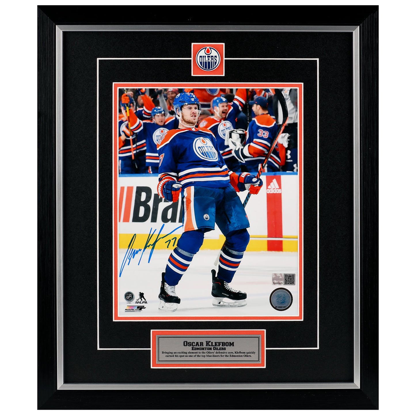 Oscar Klefbom Edmonton Oilers Autographed 8x10 Photo