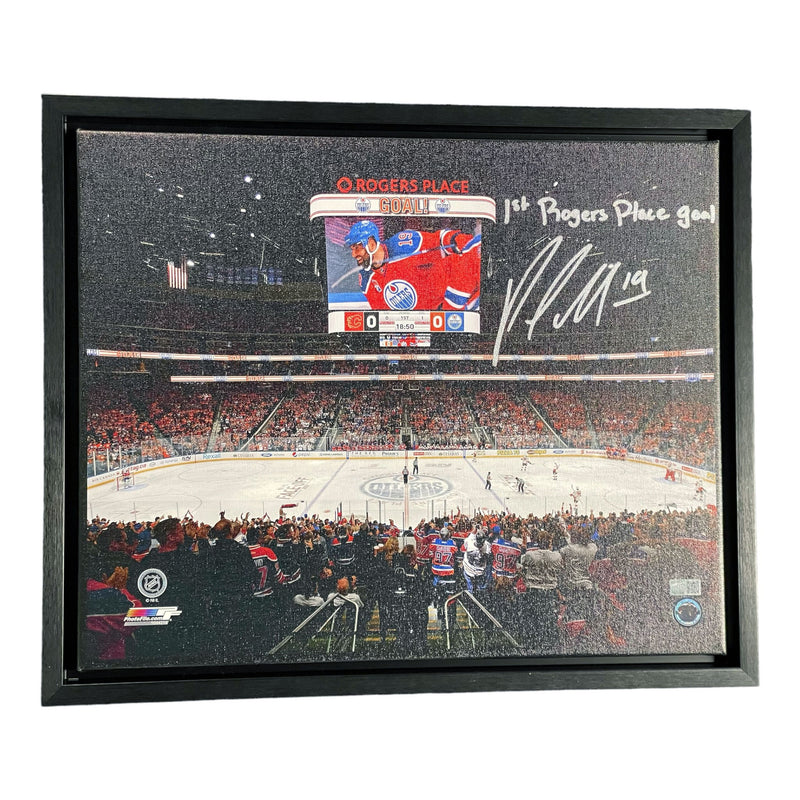 Patrick Maroon Signed Edmonton Oilers 1st Rogers Place Goal 16x20 Framed Canvas Inscribed