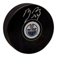 Randy Gregg Signed Edmonton Oilers Puck Small Size Logo