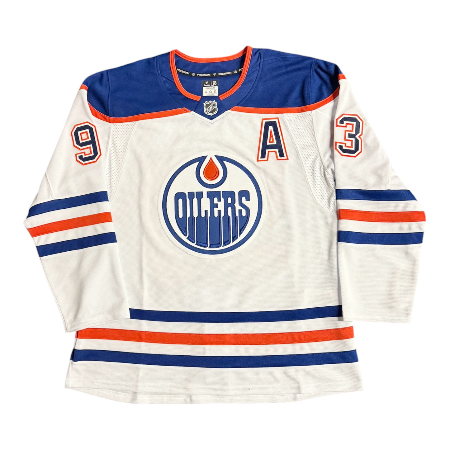 Ryan Nugent-Hopkins Signed Edmonton Oilers White Fanatics Premium Jersey