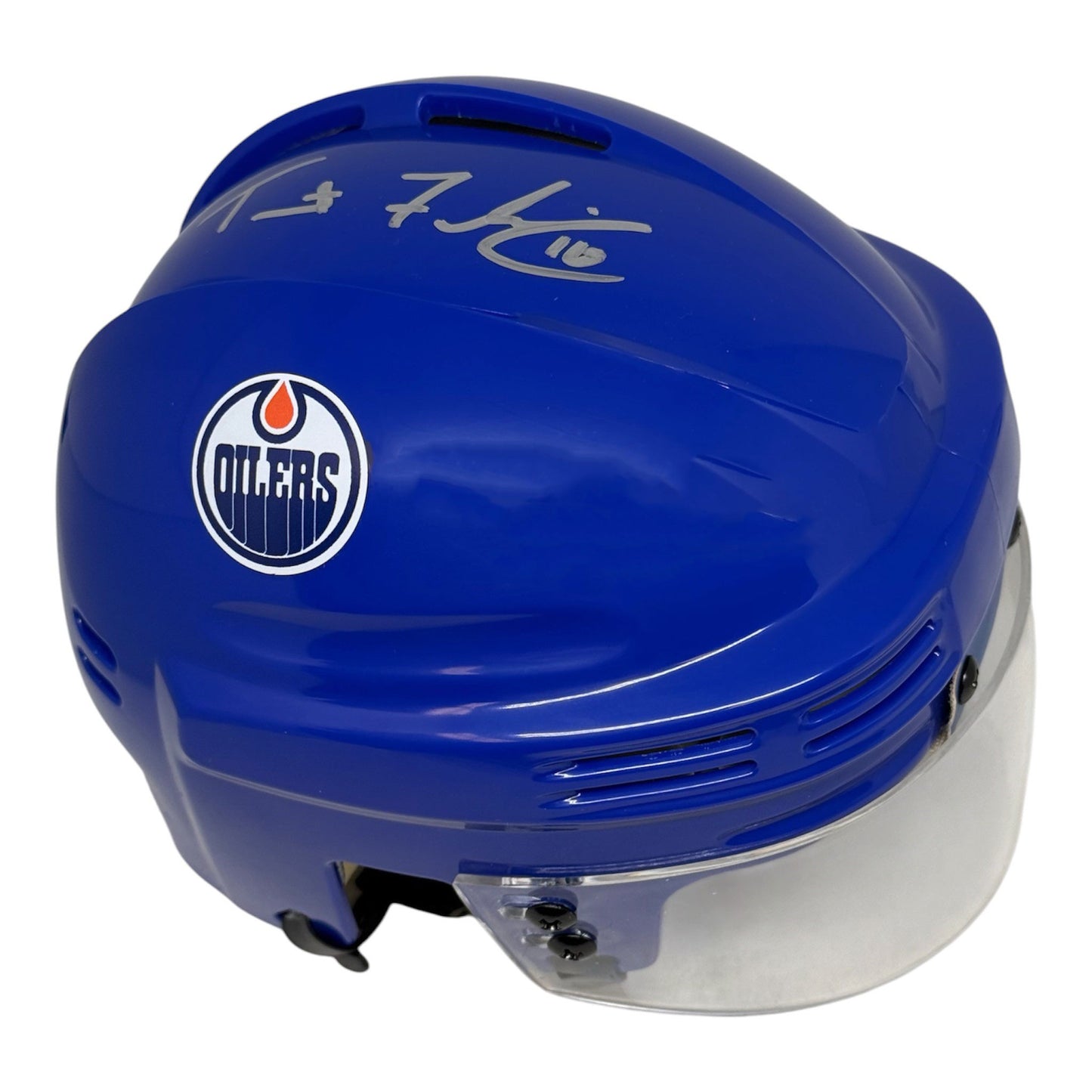 Trent Frederic Signed Edmonton Oilers Royal Mini Helmet