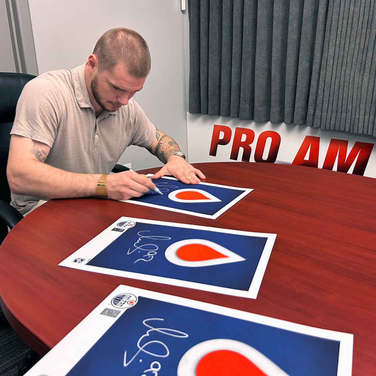 Vasily Podkolzin Signed Edmonton Oilers Minimalist Logo 11x17 Framed Print