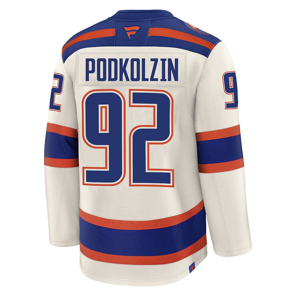 Vasily Podkolzin Edmonton Oilers Autographed Fanatics Alternate Cream Premium Jersey