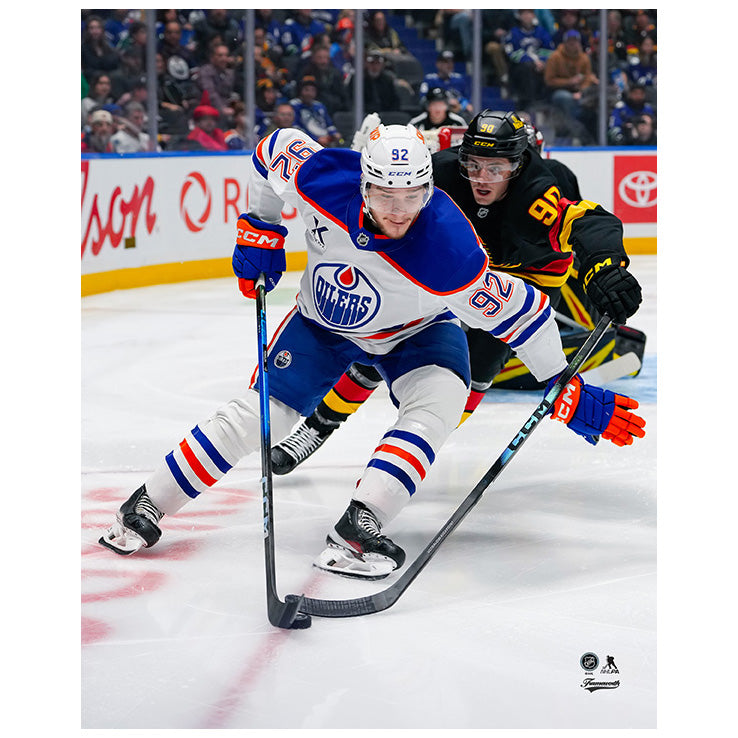 Vasily Podkolzin Edmonton Oilers Autographed Road Action 8x10 Photo