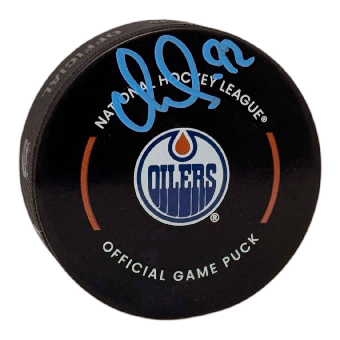 Vasily Podkolzin Signed Edmonton Oilers Official Game Model Puck
