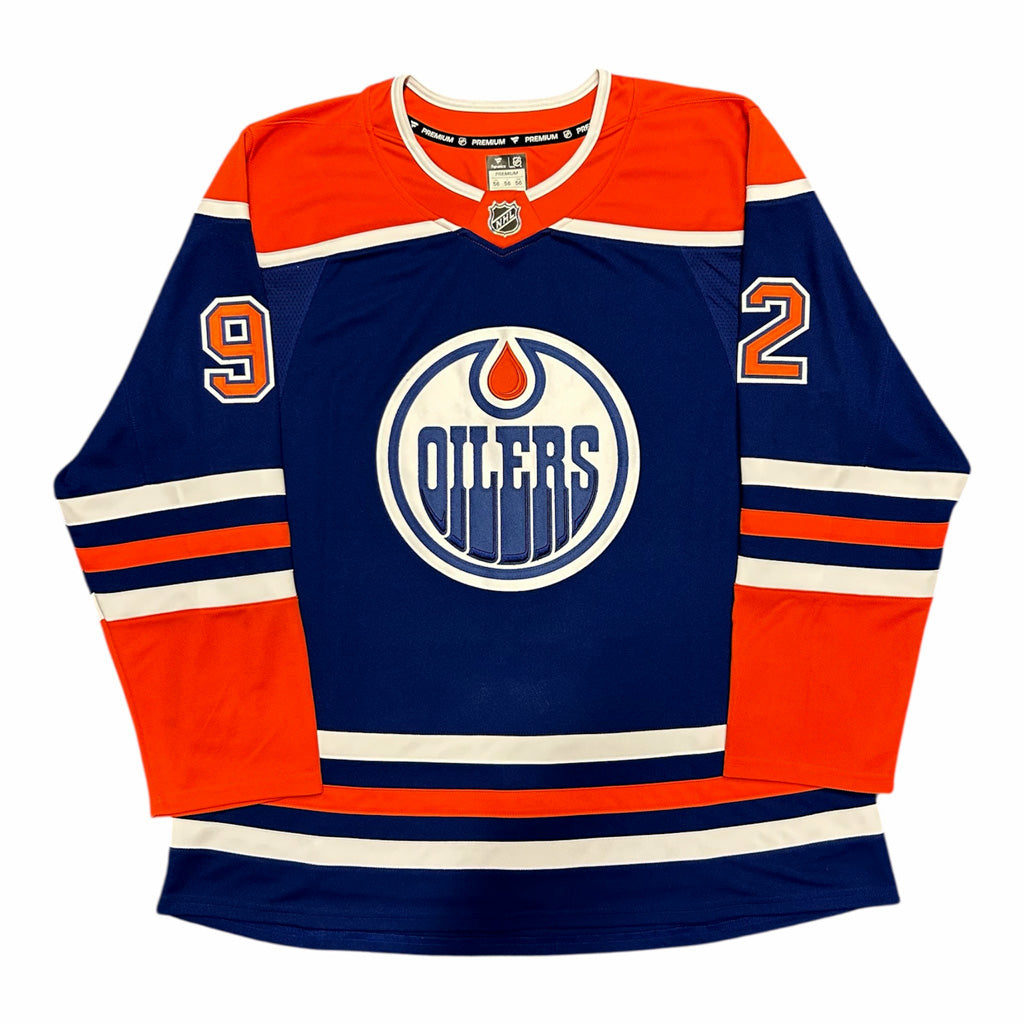 Vasily Podkolzin Signed Edmonton Oilers Royal Fanatics Premium Jersey