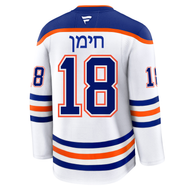 Zach Hyman Hebrew Letters Edmonton Oilers Fanatics Premium Road Jersey with On Ice Cresting