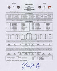 Sam Gagner - Autographed First Goal Game Sheet