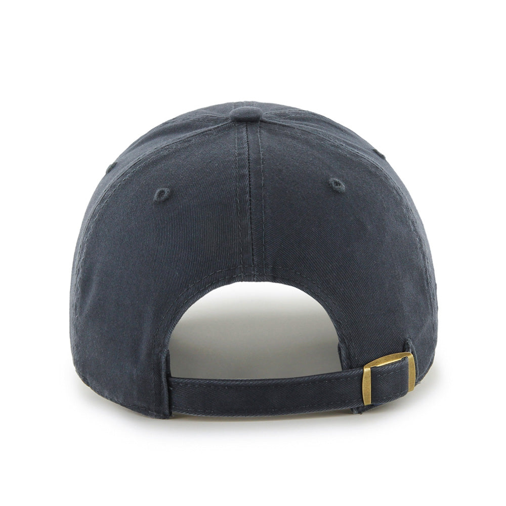 Back view of the Detroit Tigers Cooperstown '47 Clean Up Cap, sewn in cotton twill and featuring a pull through self-fabric strap and brass buckle for size adjustment