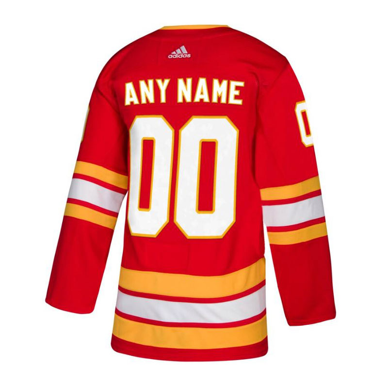 ANY NAME AND NUMBER CALGARY FLAMES REVERSE RETRO AUTHENTIC ADIDAS