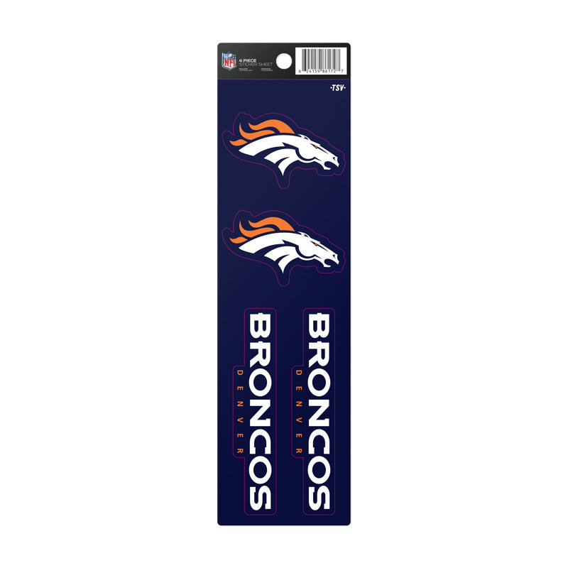 Denver Broncos 4 pc Sticker Set