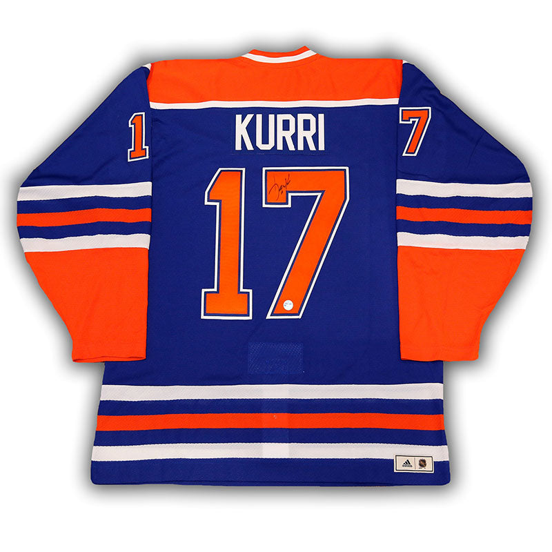 Jari Kurri Edmonton Oilers Signed Blue adidas Vintage Pro Jersey