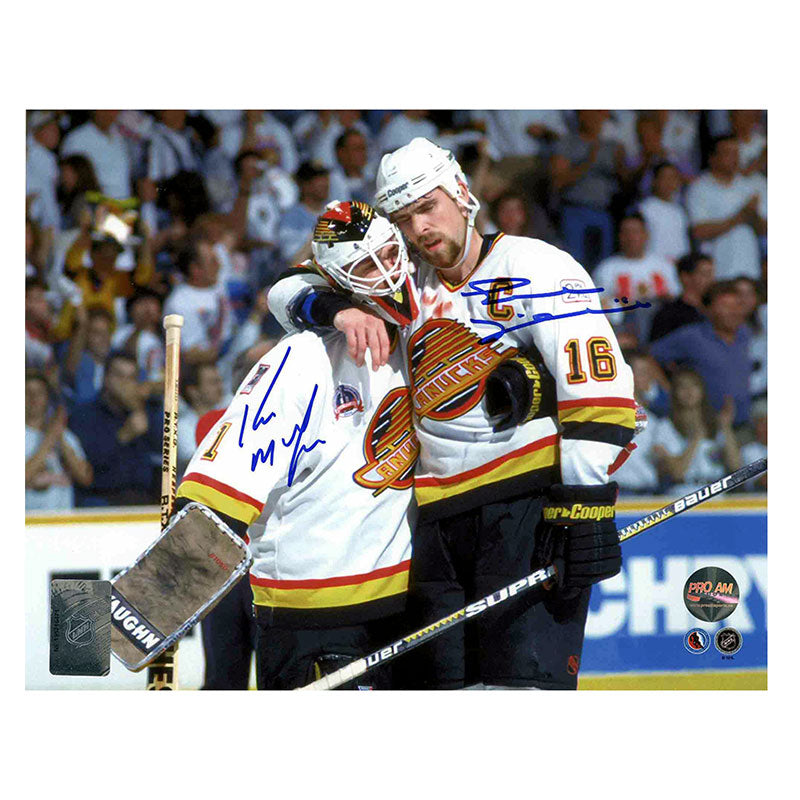 Kirk McLean & Trevor Linden Signed 8x10 Photo Vancouver Canucks Autographed  repr