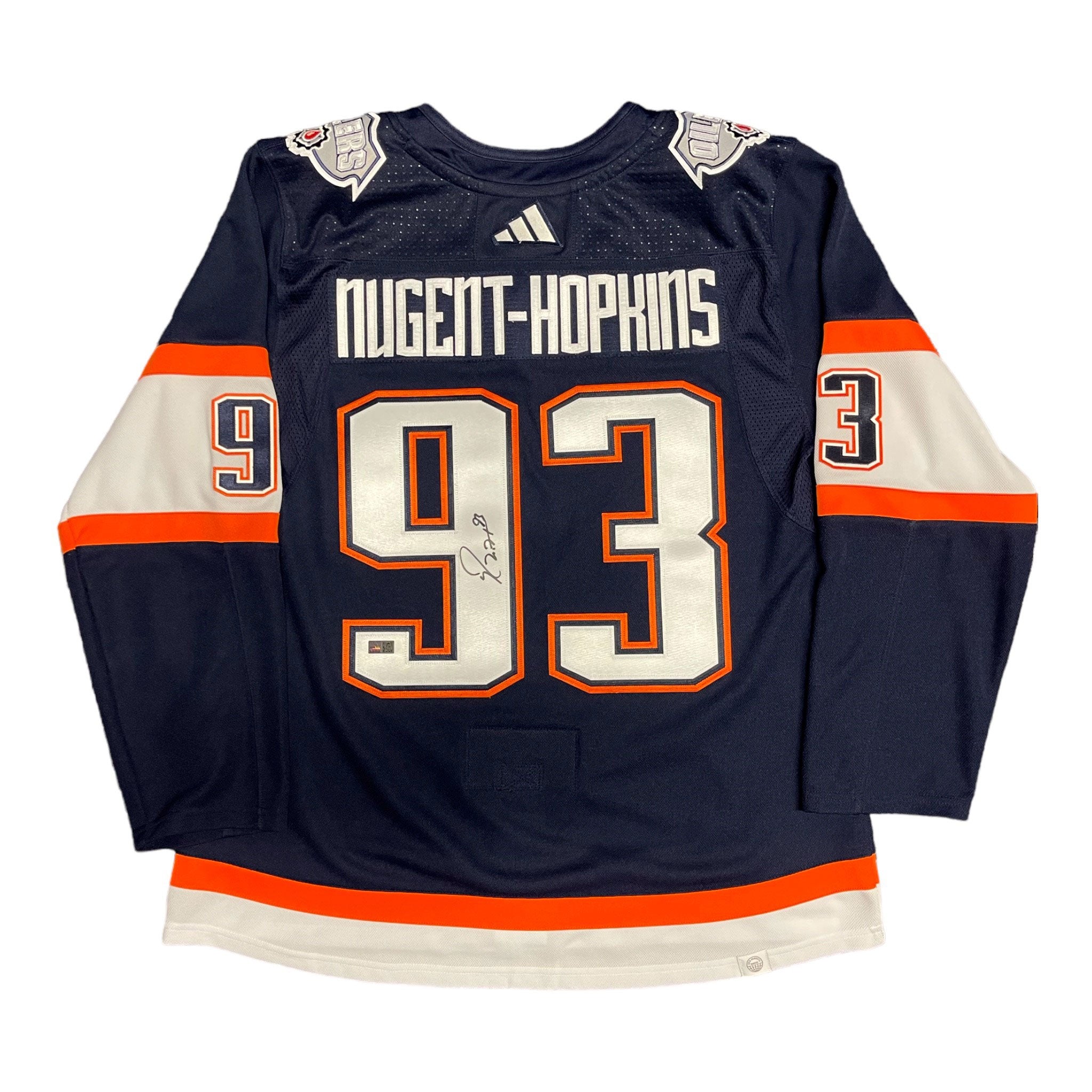 Ryan Nugent-Hopkins #93 - Autographed Edmonton Oilers Reverse Retro Adidas  Retail Pro Authentic Alternate Jersey - NHL Auctions