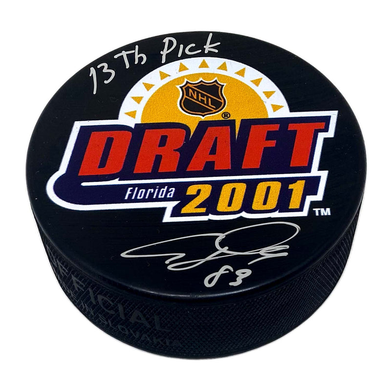 Ales Hemsky Signed 2001 NHL Draft Puck with Inscription