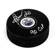 Martin Gelinas Edmonton Oilers Autographed Puck Inscribed