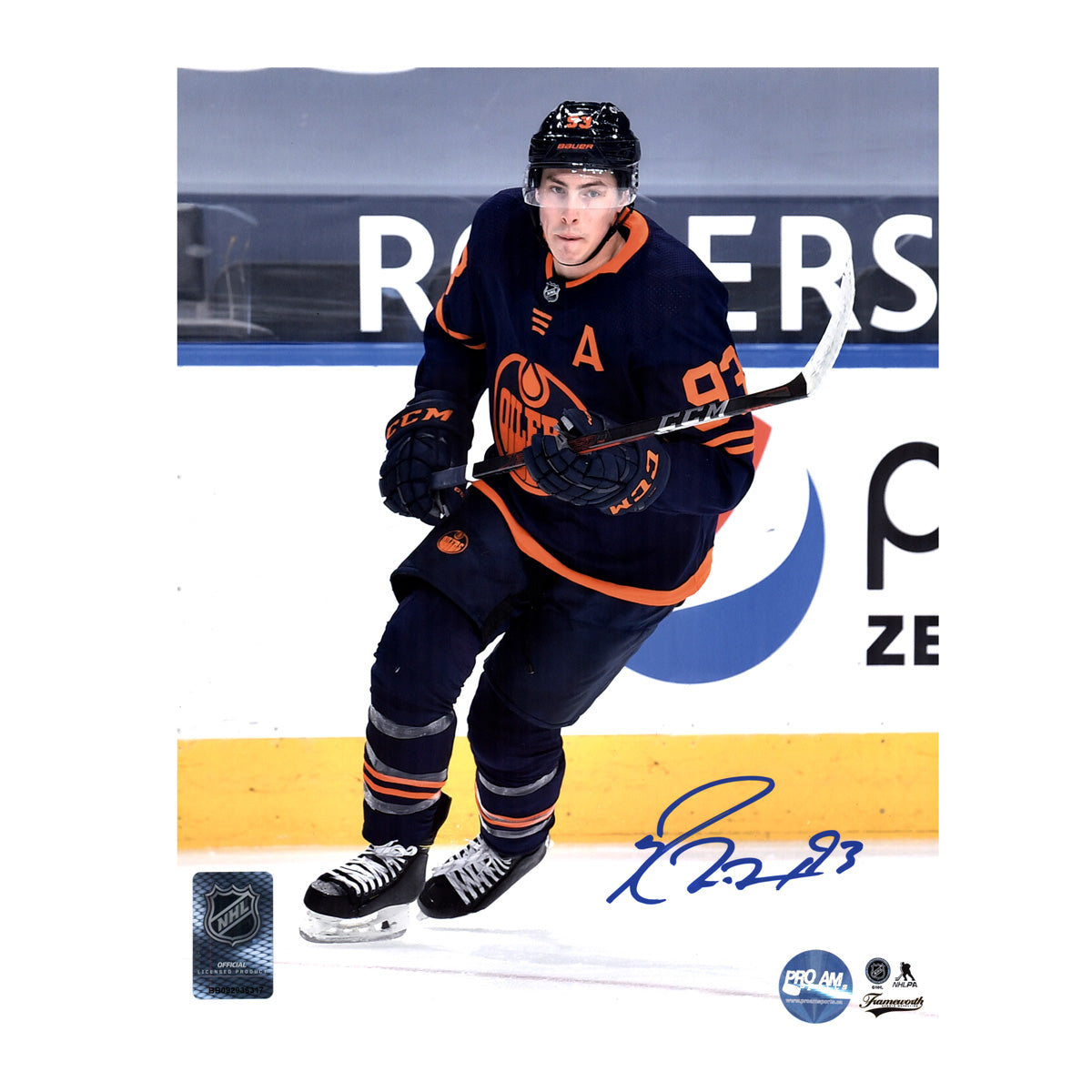 Connor McDavid Edmonton Oilers Unsigned Alternate Navy Jersey Shooting  Photograph