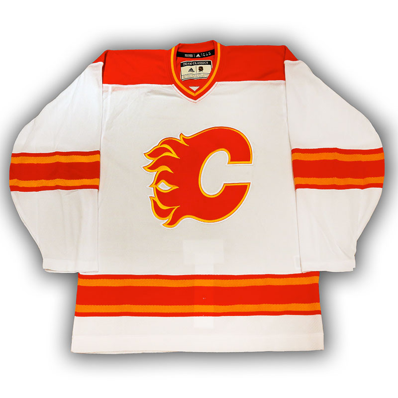 Calgary Flames White adidas Vintage Team Classics Jersey – Pro Am