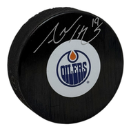 Adam Henrique Signed Edmonton Oilers Mid Size Logo Puck