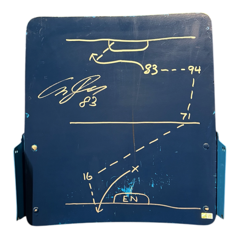 Ales Hemsky Signed & Hand Drawn Play "The Empty Netter That Wasn't" Coliseum Seatback