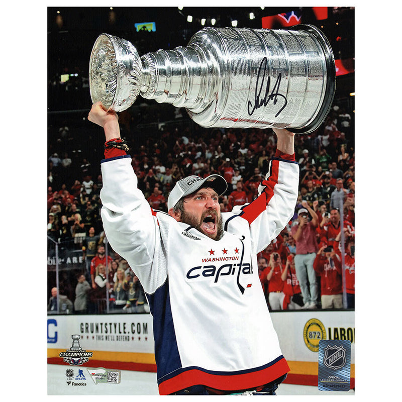 Alex Ovechkin Signed Washington Capitals - 2018 Stanley Cup Celebration - 8x10 Photo