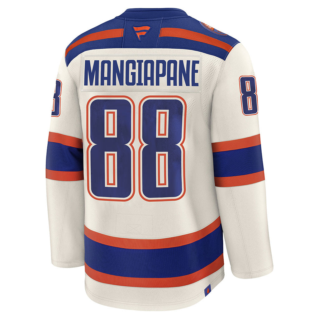 Andrew Mangiapane Edmonton Oilers Fanatics Premium Alternate Jersey ON ICE Cresting