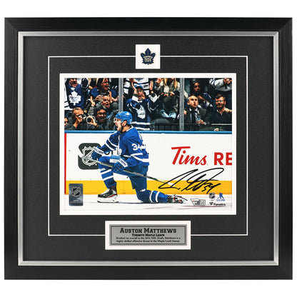 Auston Matthews Signed Toronto Maple Leafs - Blue Celebration - 8x10 Framed Photo