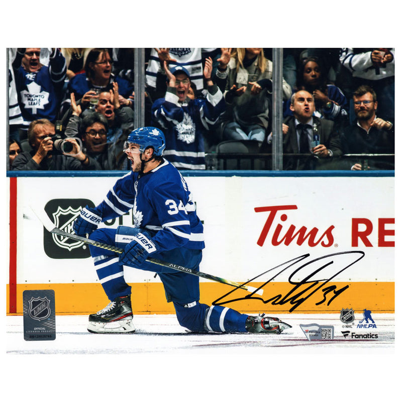 Auston Matthews Signed Toronto Maple Leafs - Blue Celebration - 8x10 Photo