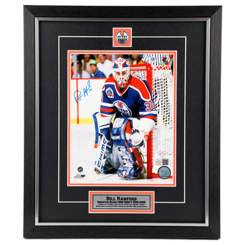 Bill Ranford Signed Edmonton Oilers Against The Post  8x10 Photo