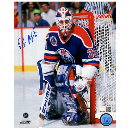 Bill Ranford Signed Edmonton Oilers Against The Post 8x10 Photo